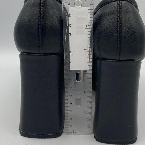 FOWT  Square Moc Toe Block Heel Platform Pumps - Picture 6 of 7